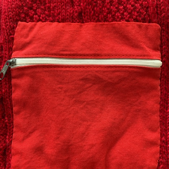 {Hand Knit} Wool Cable Pattern Sweater Jacket - Picture 6 of 6